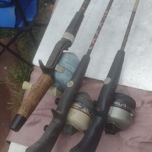3 Zebco 404 Rods&Reels